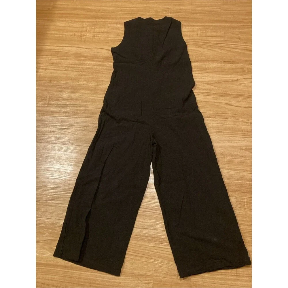 Girl's 14/16 Black‎ Romper Sleeveless V-Neck Button Front Pockets Classic Pants